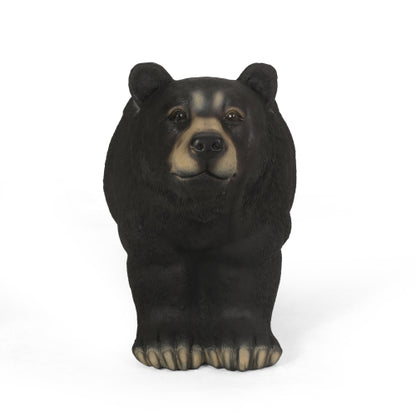 BEAR BENCH, Concrete Outdoor Bench, Outdoor Bench, Matte Black + Black