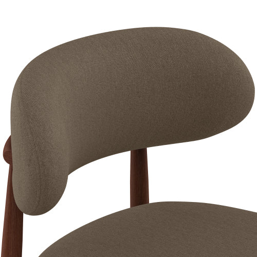 Chenille Upholstered Metal Dining Chairs, Set of 2, Coffee