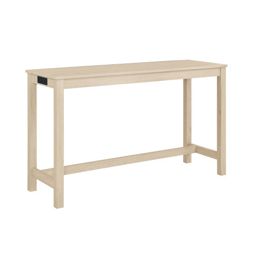 59 Inch Bar Table, Dining Table, Sofa Table with Power Outlet, 3 Upholstered Stools, 4 Piece Bar Table and Chair Set for Living Room, Dining Room, Kitchen