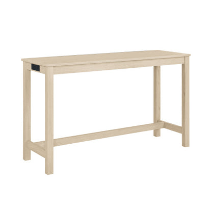 59 Inch Bar Table, Dining Table, Sofa Table with Power Outlet, 3 Upholstered Stools, 4 Piece Bar Table and Chair Set for Living Room, Dining Room, Kitchen
