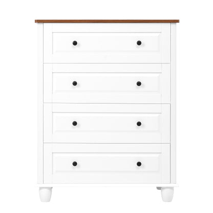 Modern Chest of Drawers, 4 Drawer Dresser, Tall Wood Storage Cabinet for Living Room, Entryway, Hallway