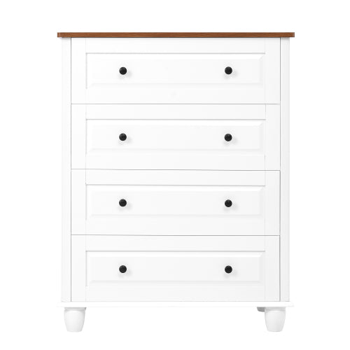 Modern Chest of Drawers, 4 Drawer Dresser, Tall Wood Storage Cabinet for Living Room, Entryway, Hallway