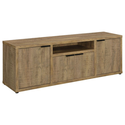 Farmhouse Mango Wood-Look 60 Inch TV Stand with 4 Storage Cabinets