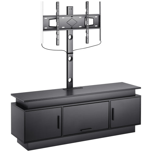52 Inch Height Rotatable TV Stand with VESA Mount, Power Outlet & Music Sync LED Lights for 75 Inch TV