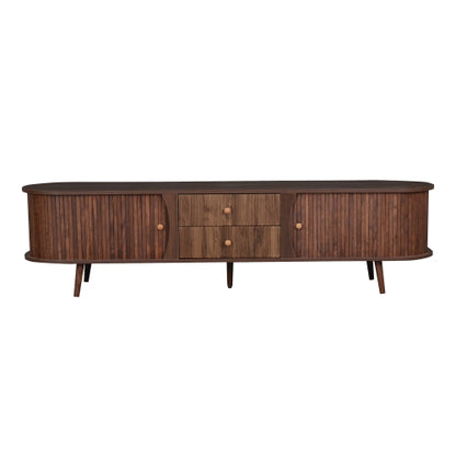 70.87 Inch Mid-Century Modern TV Stand with Tambour Doors & Fluted Drawers for 80 Inch TV