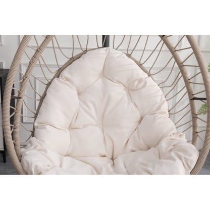 Outdoor garden rattan egg swing chair hanging chair PE hanging chair Dark Gray white