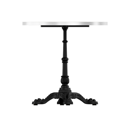 Marble-Look Sintered Stone Square Table - Heavy-Duty Cast Iron Base for Bistro, Cafe, Bar & Home Use