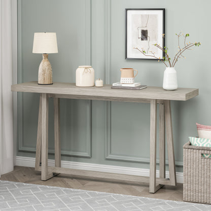59.84'' Console Table, Stylish Rectangular Entryway Table, Outdoor Console Table for Patio, Sturdy Construction Hall Table, Sofa Table for Entrance, Hallway, Living Room, Bed Room and Patio, Grey