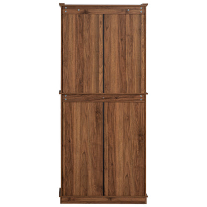 71inch  Farmhouse Kitchen Pantry Cabinet with Pull-Out Shelves Brown