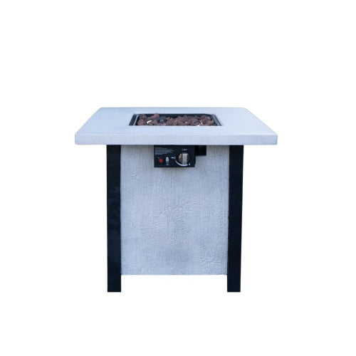 25" H Outdoor Patio Propane Gas Fire Pit Table - 50,000 BTU High-temperature-resistant carving process for environmentally friendly materials with the effect of charcoal grain