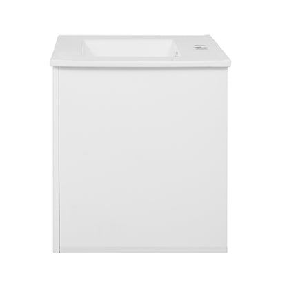 30" Vintage Bathroom Vanity with Ceramic Sink, with 3 Holes Single Ceramic Sink, Bathroom Storage Vanity Cabinet with 2 Soft Closing Doors