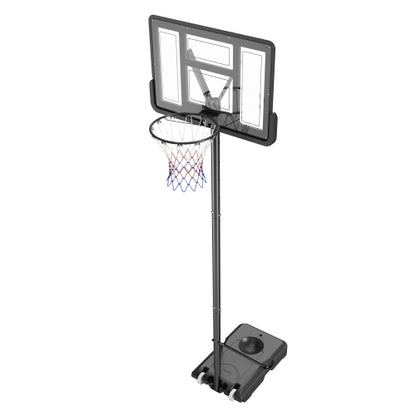 4 10ft Adjustable Height Basketball Hoop Portable Backboard System 44inch with Wheels and Fillable Base