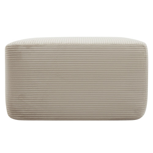Camel Corduroy Modular Ottoman, Zero Assembly Soft Upholstered Multiuse Footrest for Modern Living Space