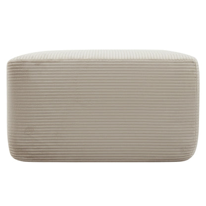 Camel Corduroy Modular Ottoman, Zero Assembly Soft Upholstered Multiuse Footrest for Modern Living Space