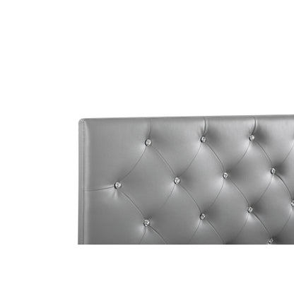 Casual Light Grey Upholstered Headboard King Size