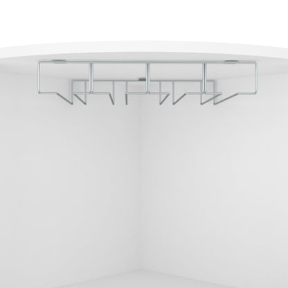 Corner Bar Cabinet, Two External Shelves White