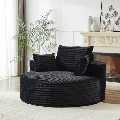 55 inch L Faux-Rabbit-Fur Corduroy Single Sleeper Chair, No Assembly