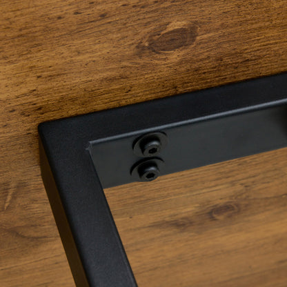 Wood Grain MDF Dining Table with Metal Frame