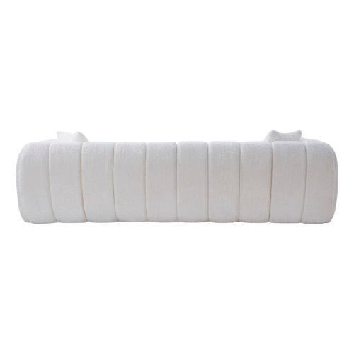102.7 Inch Marshmallow Cloud Compressed 4-Seater Boucle Sofa with 2 Cushions for Living Room Apartment