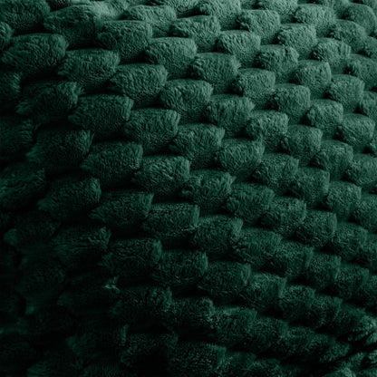 Green Flannelette Modular Ottoman, Pre-Assembled Upholstered Stool with Ergonomic Curved Armrest