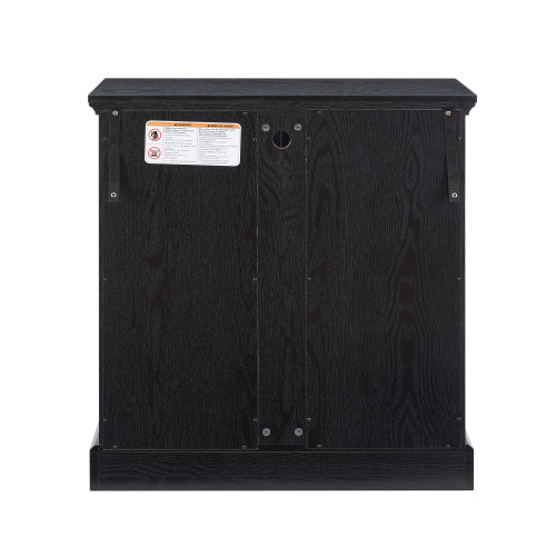 Black Retro 7-Color Bluetooth LED Lattice Glass Adjustable Display Cabinet