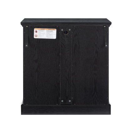 Black Retro 7-Color Bluetooth LED Lattice Glass Adjustable Display Cabinet