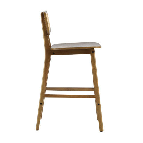 Indoor Wood Barstool, Walnut Finished, Set of 2