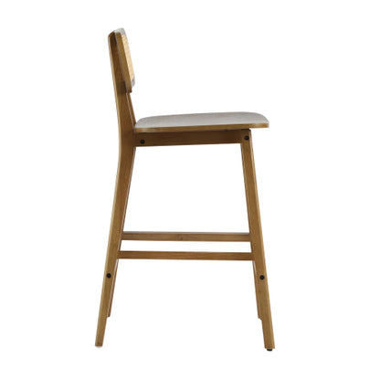 Indoor Wood Barstool, Walnut Finished, Set of 2