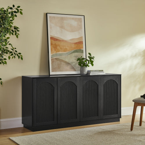 Modern 64 inch TV Stand with Magnetic Doors and Adjustable Storage