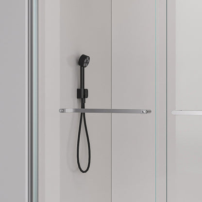 44-48*72 INCH Frame Double Sliding soft-close Shower Doors, Bathroom Sliding Shower Door, (6mm) Thick SGCC Tempered Glass Door For Bathroom Door ,Brushed Nickel