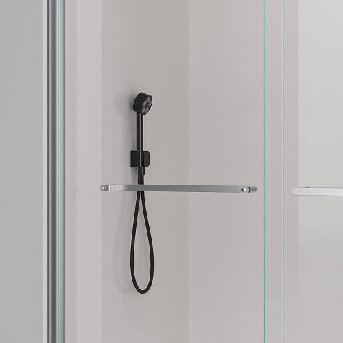 56-60*72 INCH Frame Double Sliding soft-close Shower Doors, Bathroom Sliding Shower Door, (6mm) Thick SGCC Tempered Glass Door For Bathroom Door ,Brushed Nickel