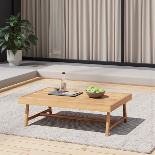 Patio Acacia Wood Rectangle Coffee Table, Teak