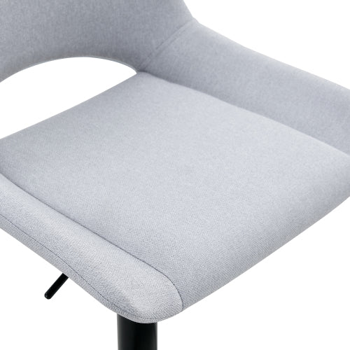 Modern Swivel Adjustable Bar Stools Set - 2 Pack, Light Gray Linen Fabric, Holds Up to 250 lbs, Suitable for Home Bars and Kitchen Islands.