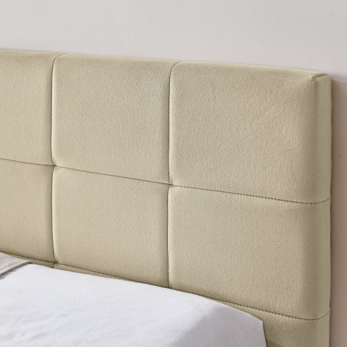 Full Size Upholstered Tufted  Bed Frame, Sofa Bed Frame with Comfortable Backrest and Armrests, Full Size Bed for Bedroom, Living Room,Velvet, NEW BEIGE(80.5inch *59inch *30.5inch )