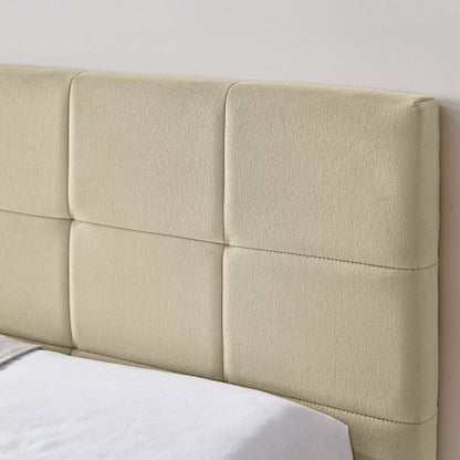 Full Size Upholstered Tufted  Bed Frame, Sofa Bed Frame with Comfortable Backrest and Armrests, Full Size Bed for Bedroom, Living Room,Velvet, NEW BEIGE(80.5inch *59inch *30.5inch )