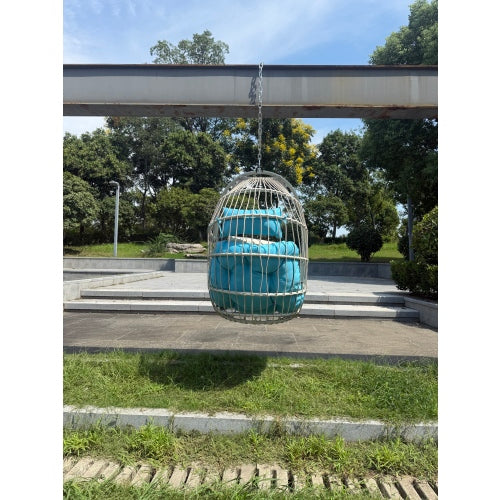 Outdoor garden rattan egg swing chair hanging chair PE hanging chair blue