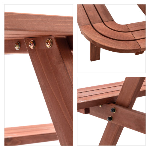 Brown Picnic Table with Benches for 14-16 Persons, Nearly 8-Foot Long Outdoor Wooden Rectangle Table for Patio, Garden, Backyard, Large Outside Dining Set with Umbrella Hole