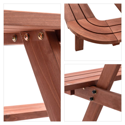 Brown Picnic Table with Benches for 14-16 Persons, Nearly 8-Foot Long Outdoor Wooden Rectangle Table for Patio, Garden, Backyard, Large Outside Dining Set with Umbrella Hole