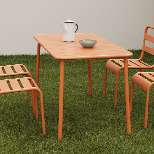 Sella long table outdoor (red)dining table villa courtyard balcony table outdoor leisure table simple garden waterproof table