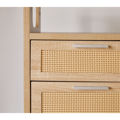 2-Pack Natural Wood 2-Drawer Nightstand