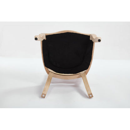 Set of 2 Beige French Country Fan Rattan Back Dining Chairs, Carved Wire Drawing Solid Wood Disassemblable Chairs
