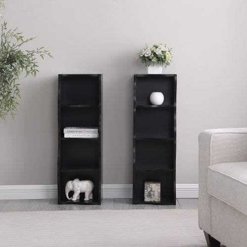 Ultra-Thin 8-Tier Wavy Edge Combined Bookshelf Adjustable Partition Waterproof MDF Storage Display Shelf