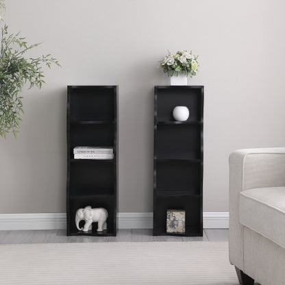 Ultra-Thin 8-Tier Wavy Edge Combined Bookshelf Adjustable Partition Waterproof MDF Storage Display Shelf