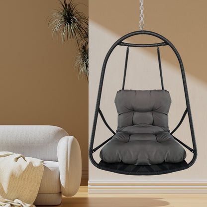 without Stand Swing Egg Chair Indoor Outdoor Wicker Rattan Patio Basket Hanging Chair with C Type bracket
