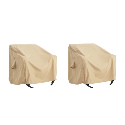 SHIELD PATIO OUTDOOR CLUB CHAIR COVER, BEIGE, SET OF 2