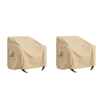 SHIELD PATIO OUTDOOR CLUB CHAIR COVER, BEIGE, SET OF 2