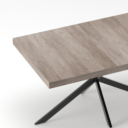55.11inch-70.86inch Extendable Dining Table with Storage Box, Grey Retro Design