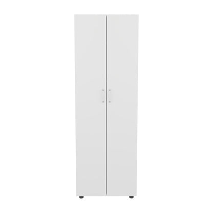 Armoire, Two Interior Shelves, Hanging Rod, Double Door, Clothes and Bedroom Storage, White