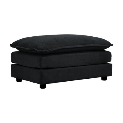Black Chenille Modular Ottoman Footrest, Mix & Match for 2 3 4 Seater Sectional Sofa