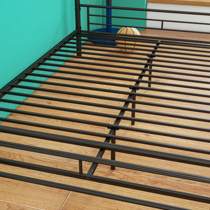Heavy Duty Metal Bunk Bed Full Over Queen Bunk Bed Frame for Adults, Noise Free Frames, No Boxing Spring Needed
